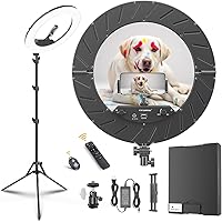 Xianyanbao 18-Inch 55W Ring Light Kit: Dimmable 2600K-6700K CRI 95+, 63" Tripod, Remote, Portable Case for Streaming & Makeup