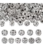34pcs Glitter Enamel Dog Paw Print Slider Charms Heart Large Hole Beads...