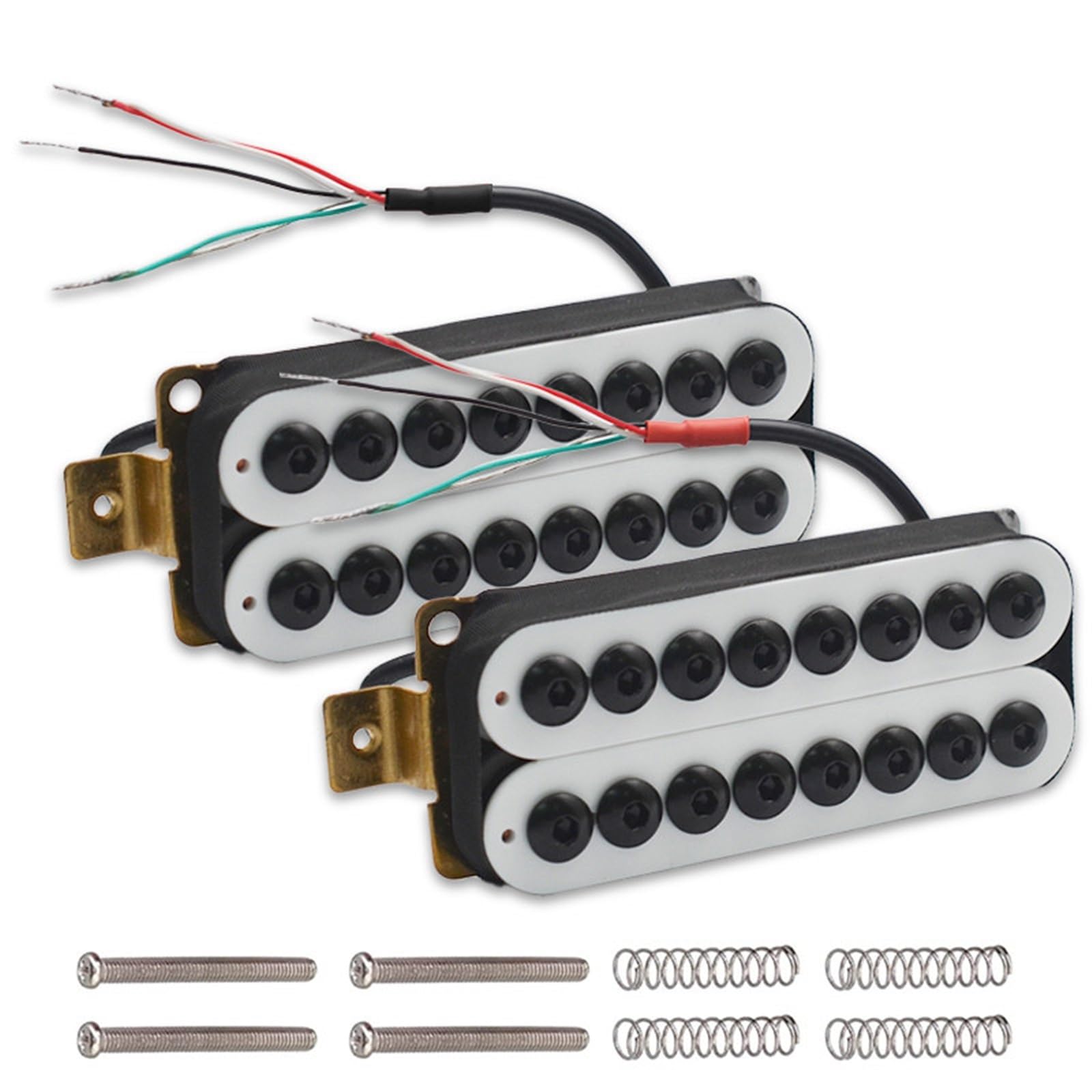 Rofesjonalnych Przetwornik Do Gitary Elektrycznej Pickup Humbuckera | 8-strunowy parasolowy przetwornik do gitary elektrycznej w kolorze czarnym, bezramowy(50mm+52mm set - white)