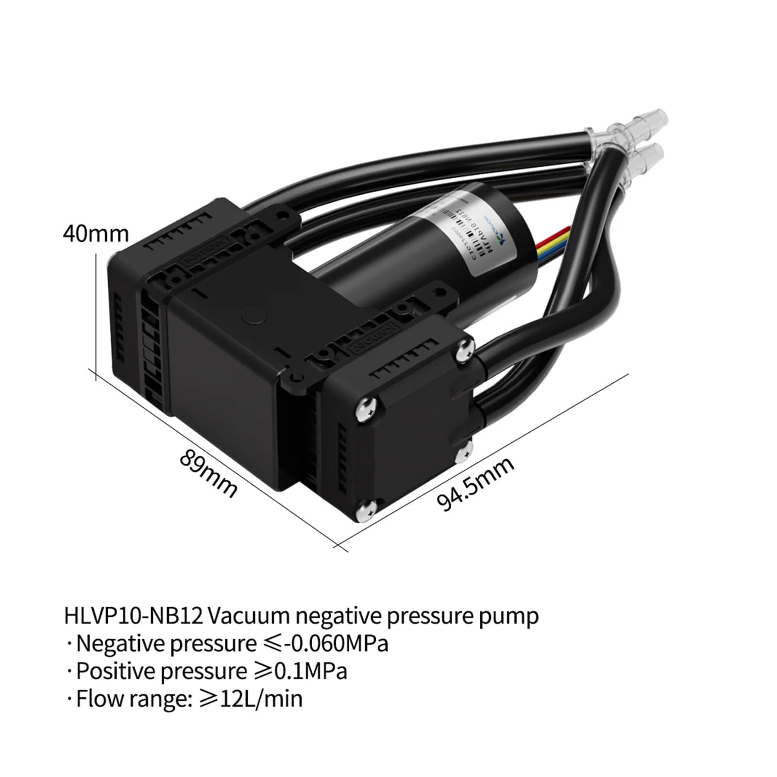 12L/min HLVP10 Diaphragm Vacuum Pump 12V 24V BLDC Motor Air Pump In Parallel Negative 0.0 6Mpa Suction Pump(HLVP10-E-B12(12V))