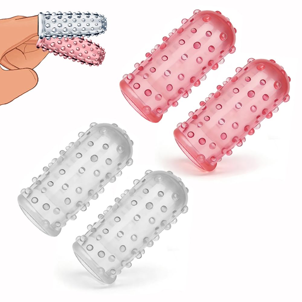 4Pcs Finger Sleeve Finger Female Sex Toy Finger Vibrator Accessories Vaginal Clitoral G-Spot Stimulator Anal Sex Toys BDSM