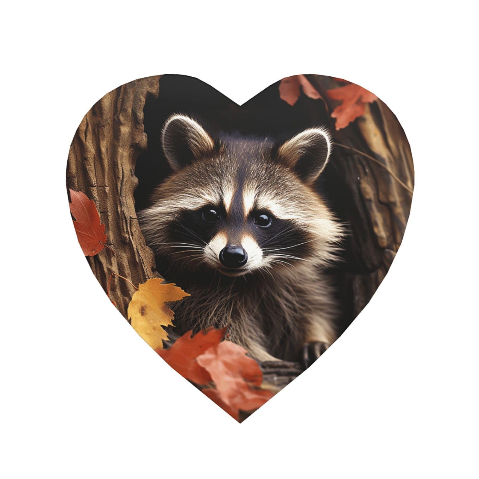 Fodpand Heart Shape Raccoon In The Fall Tree Hole Fridge Magnets, Strong Small Refrigerator Magnets Decorative Magnets For Kitchen Fridge Office Locker - Funny Magnetic Stickers Birthday Gifts