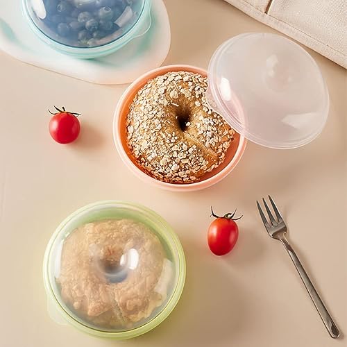 Miniatura 3 de 3 piezas Bagel Fresh Container Round Sandwich Box Bagel Keeper Holder Caja de almacenamiento de pan Bagel Saver Contenedor para el hogar Cocina