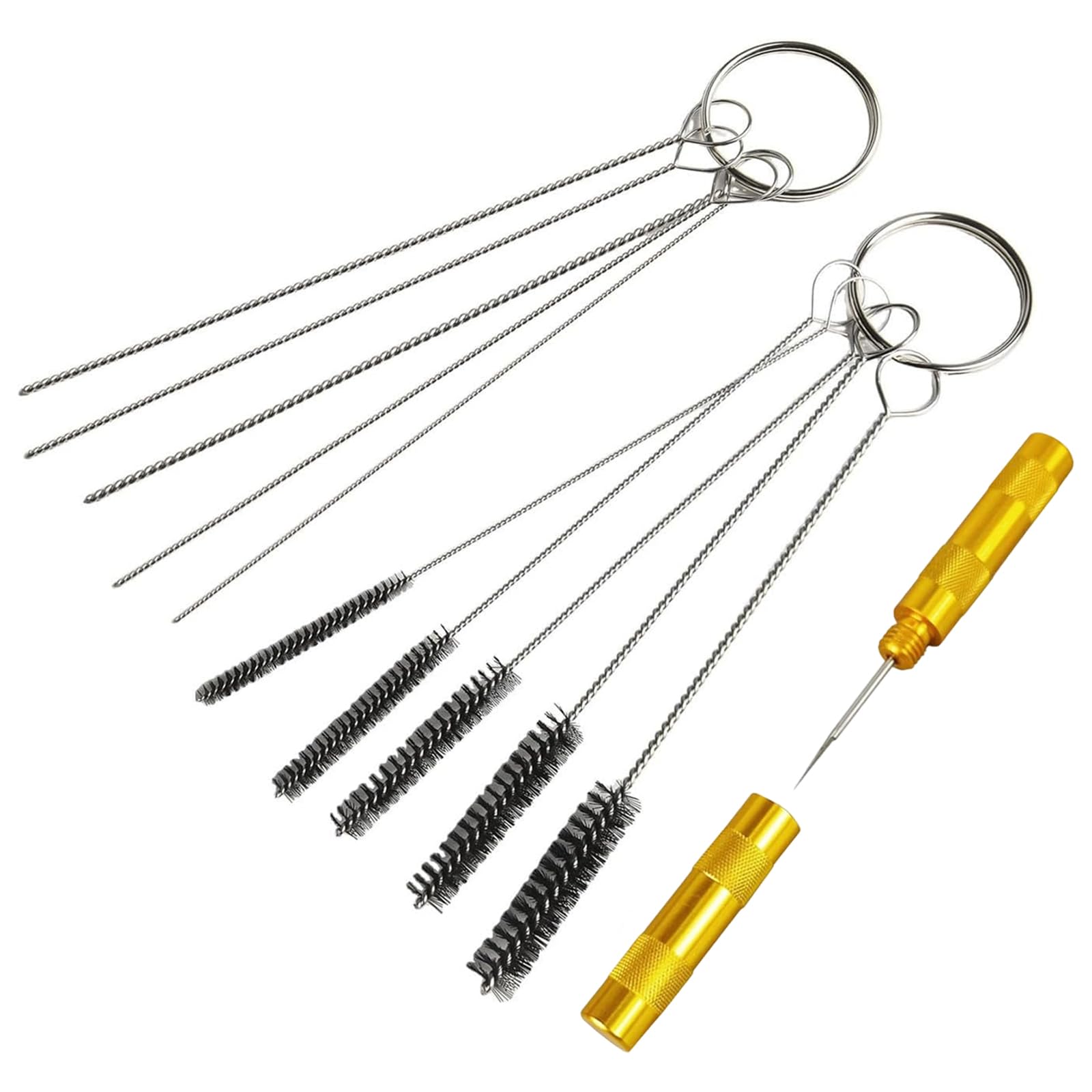 Airbrush Cleaning Kit, 11 Pieces Airbrush Cleaner, Airbrushes Cleanings and Repair Tool Set, Airbrushes Gun Wash, 5pc Cleanings Needles, 5pc Cleaning Brushes, 1 Wash Needle