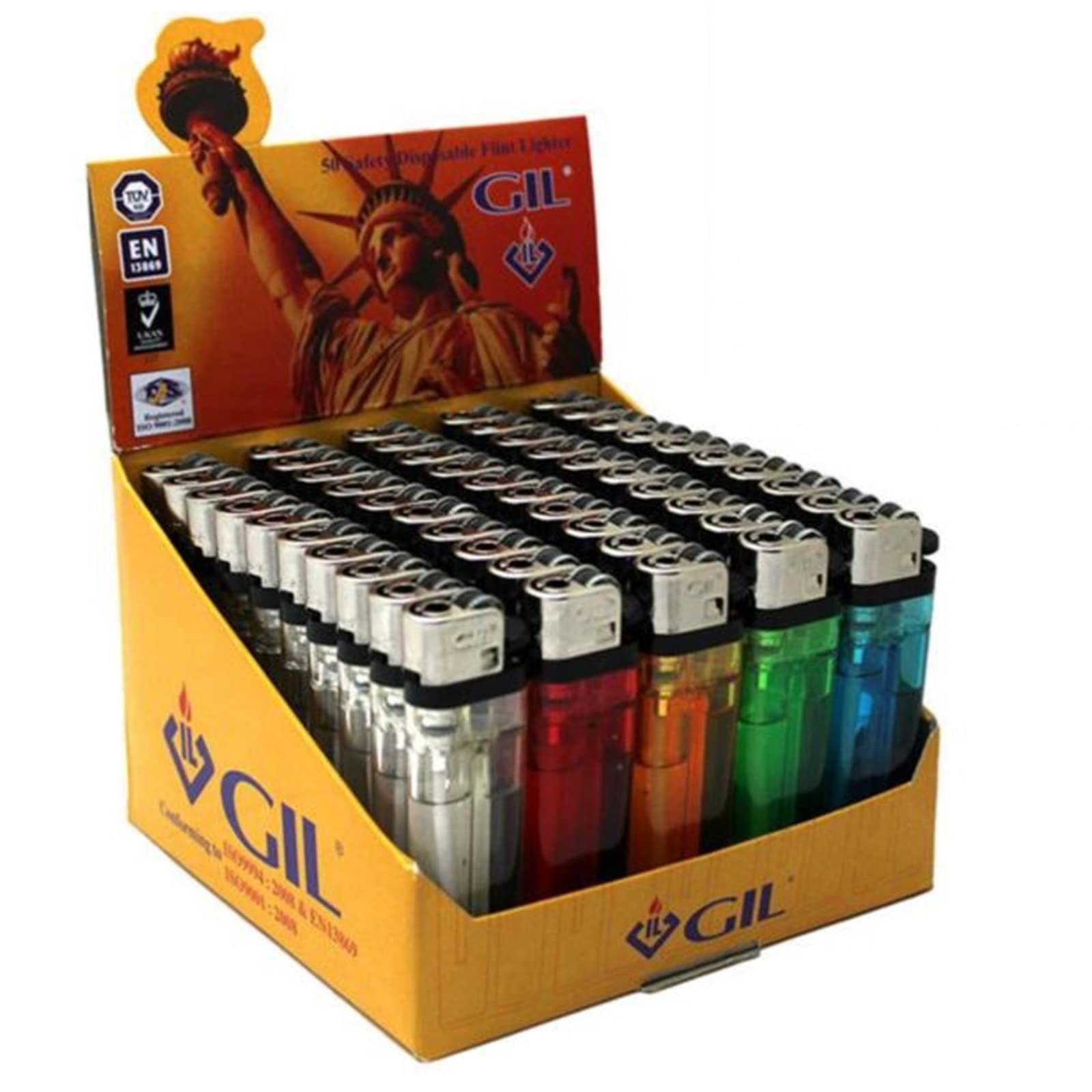 50 x Disposable Flint Lighters Adjustable Flame Child Safety Box Set New