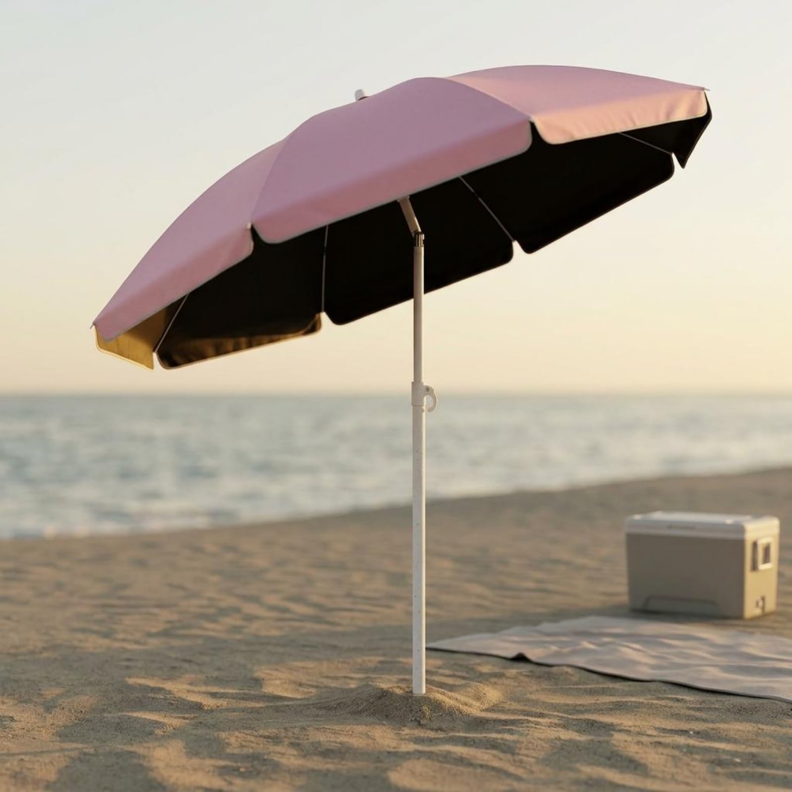 Baoblaze Ombrellone da Mercato Esterno Parasole Tenda Copertura Pongee di Vetro Asta Inclinabile Pieghevole a 115cm per Trasporto Facile Adatto a Banchi, color to 2