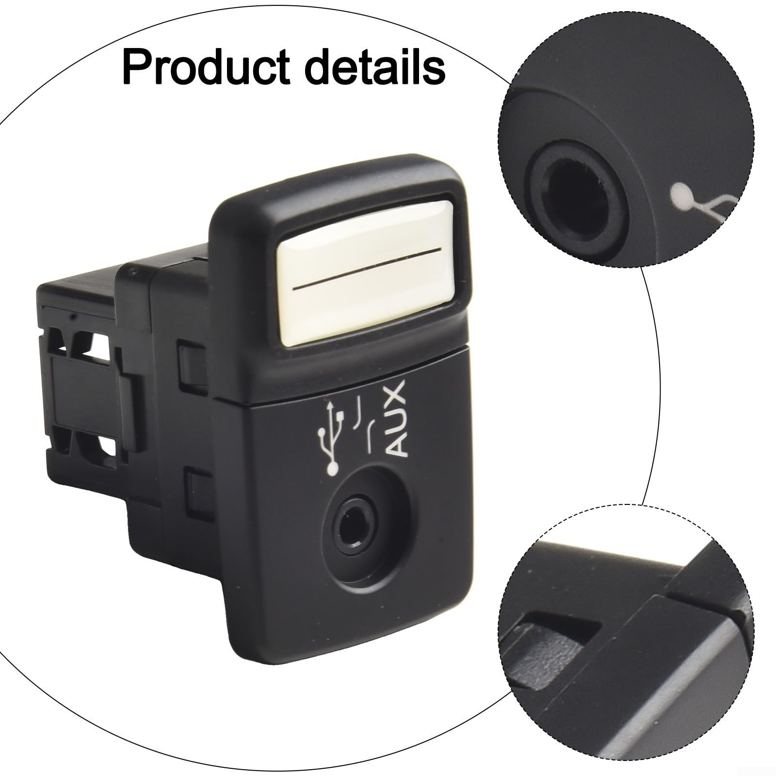 Modulo adattatore AUX lettore multimediale USB per Fiat 500, Panda, Punto, Linea (OEM 735547937) ABS nero aggiornamento audio auto