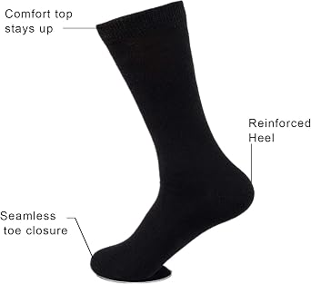 Sock Amazing Unisex Bamboo Rayon Socks Super Soft Black Crew Socks 8 Pack