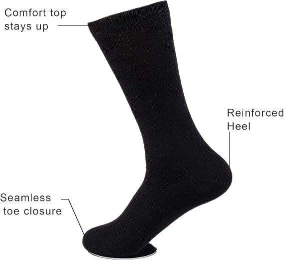 Sock Amazing Unisex Bamboo Rayon Socks Super Soft Black Crew Socks 8 Pack
