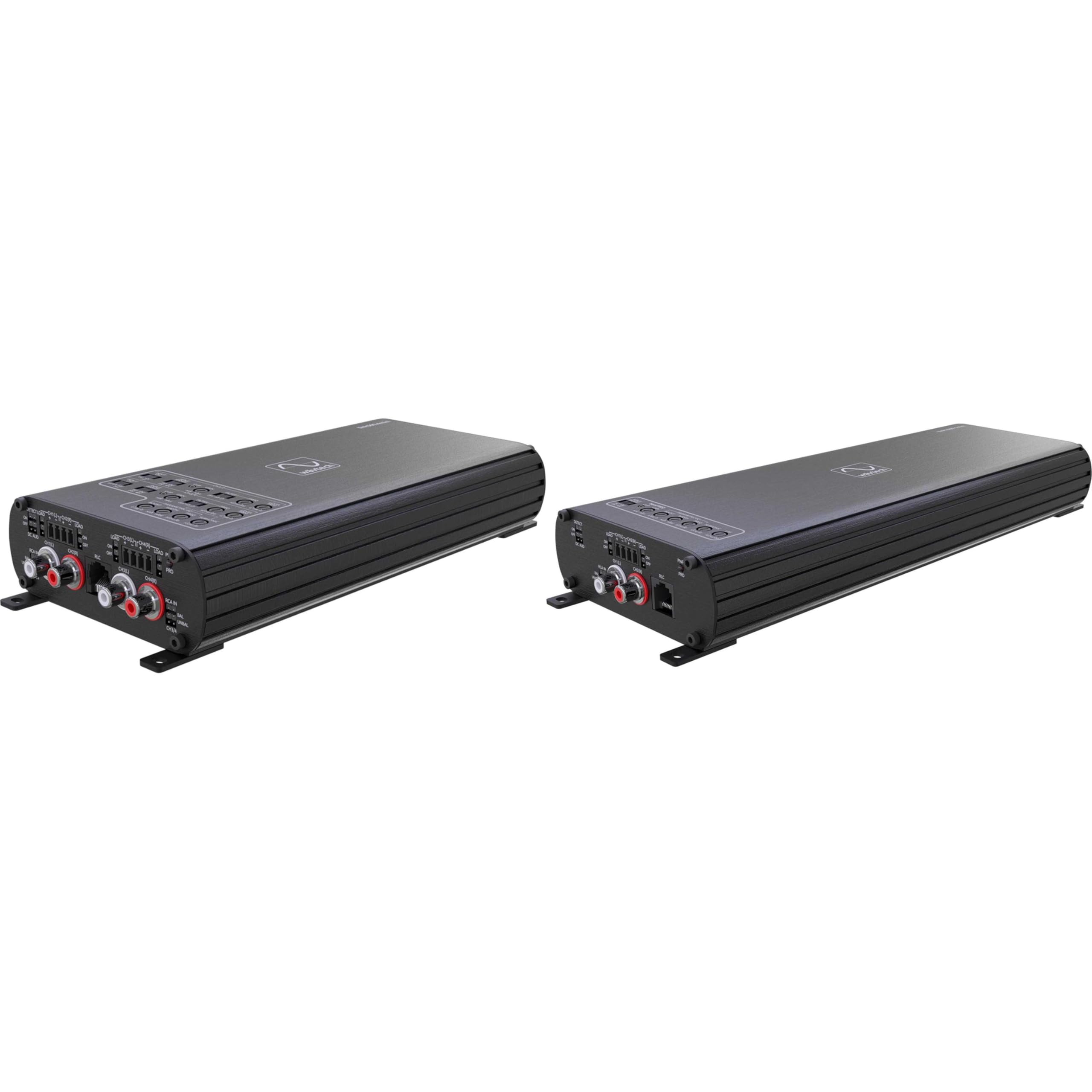 Wavtech link500.4mini - 500 Watt 4-Channel Amplifier, and Wavtech link1000.1mini - 1000 Watt Mono Amplifier