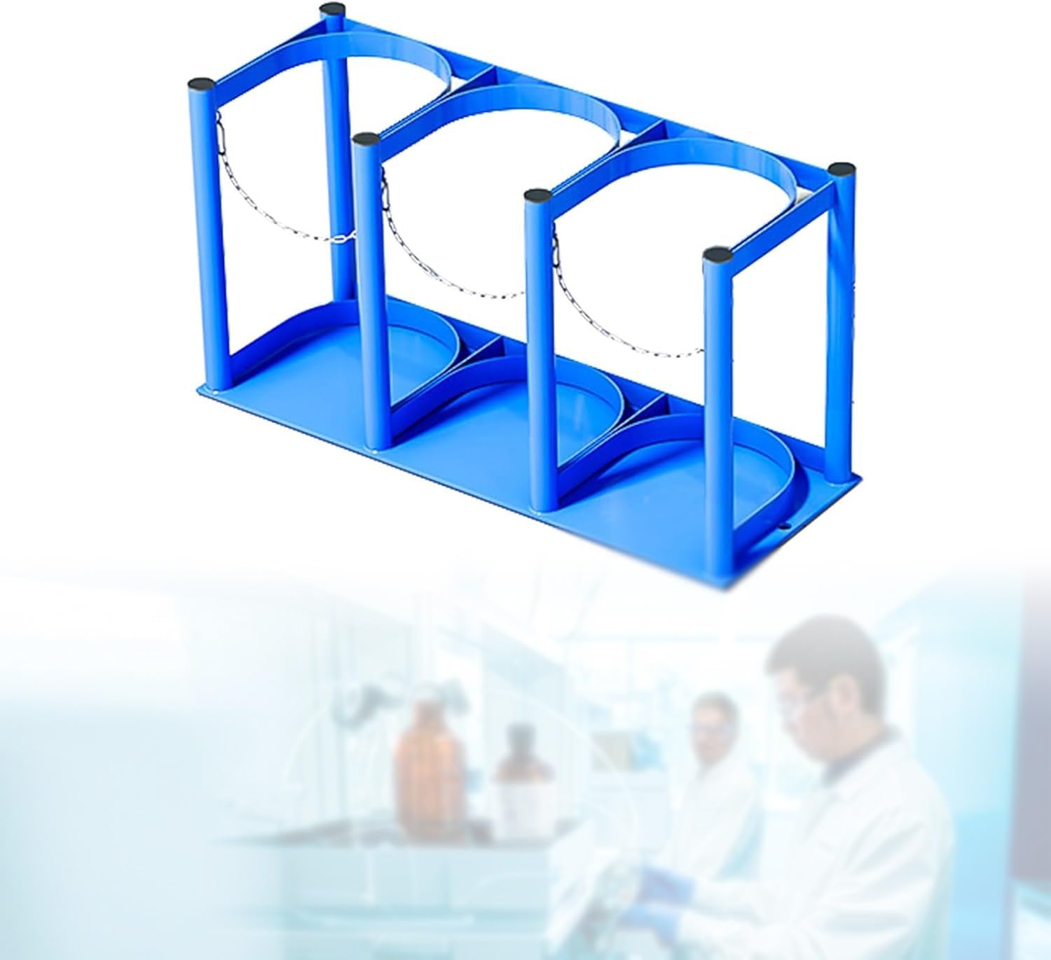 GTHTUHFD Steel Oxygen Cylinder Rack For Laboratory - Holds 4-6 Gas Tanks,Blue-L-57cm(22 1/2