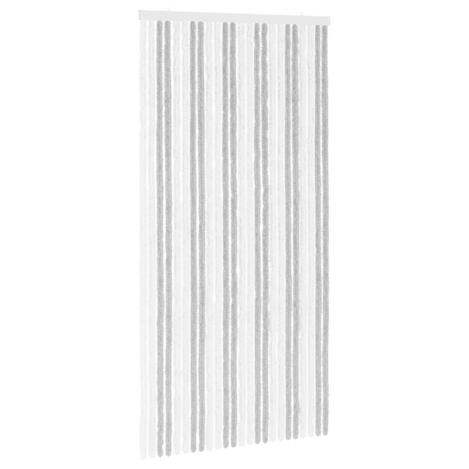 vidaXL Insect Curtain Chenille Light Grey and White 100 x 200 cm — image 1