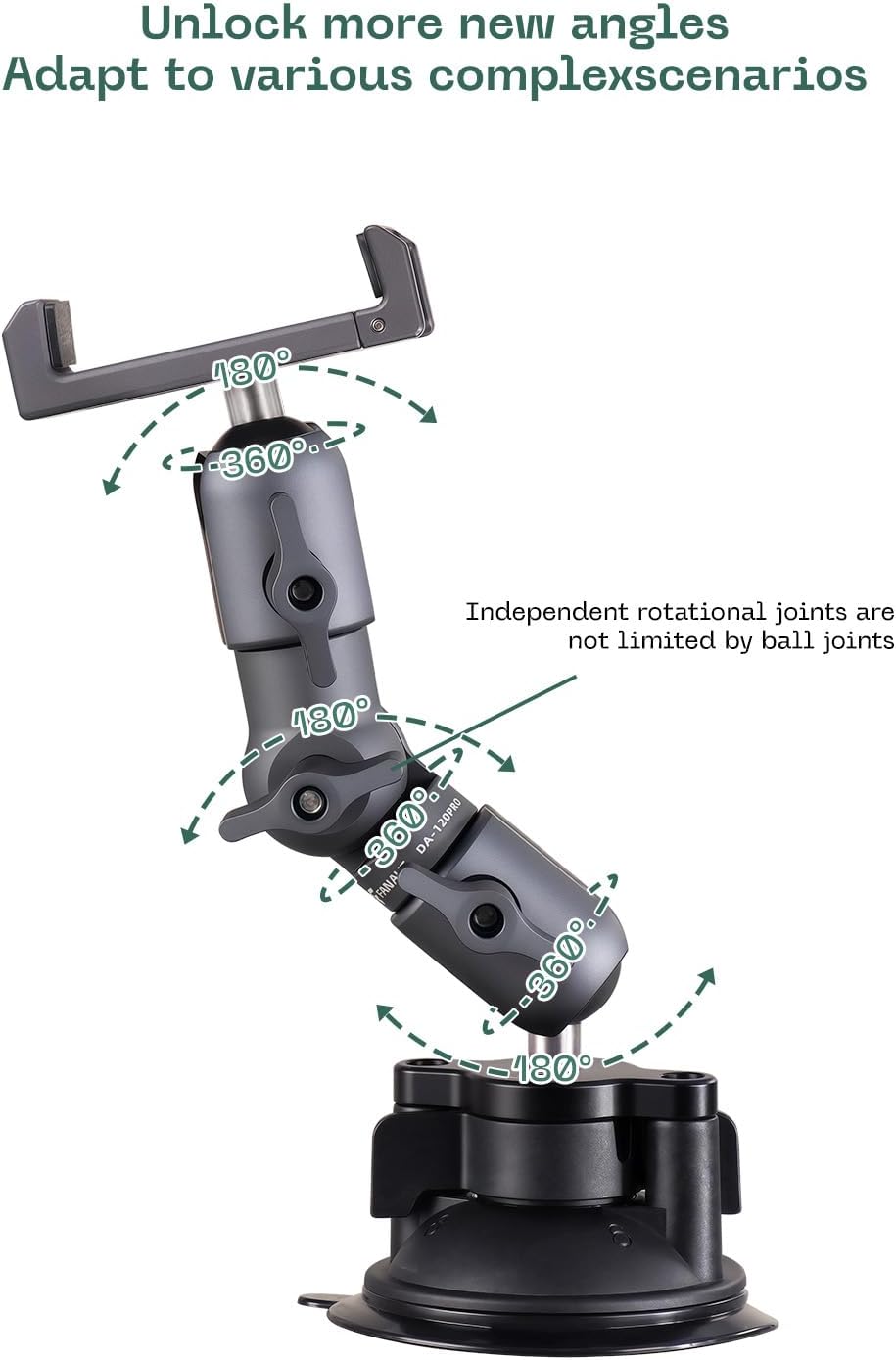 FANAUE Double Socket Arm - Full Length 6.25" Compatible with B Size 1" Ball Components