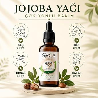 KAOils Jojoba Oil 30 ml - Natural and Pure Cold Press | Simmondsia Chinensis Oil | Aromatherapy Massage Oil Ideal for Skin and Hair Care