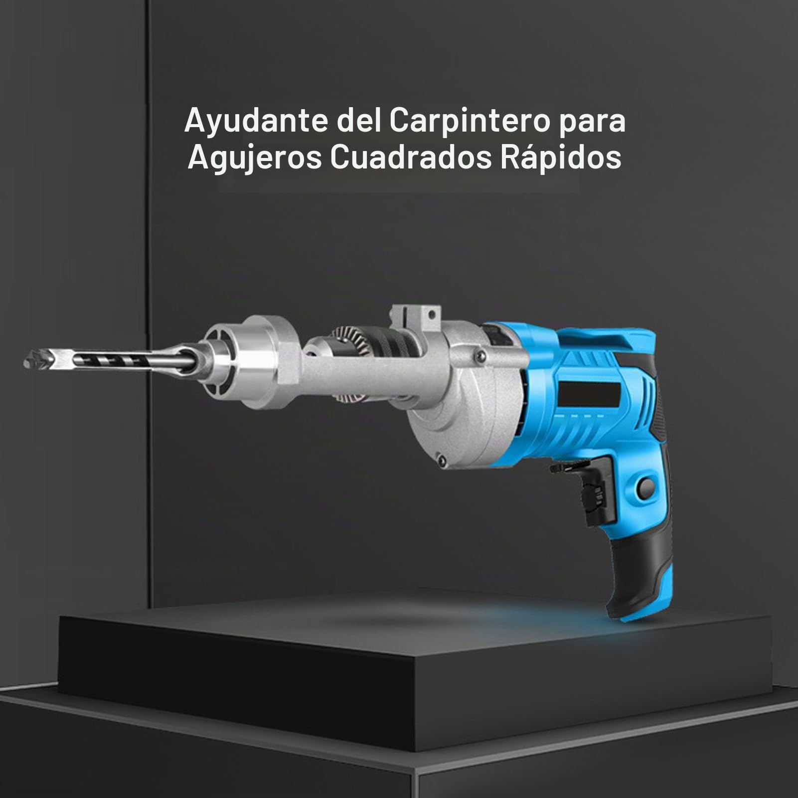 Adaptador de Broca de Agujero Cuadrado, Accesorio de Mortaja de Aleación de Aluminio, Soporte de Fijación de Taladro de Agujero Cuadrado para Carpintería para Máquinas de Mortaja