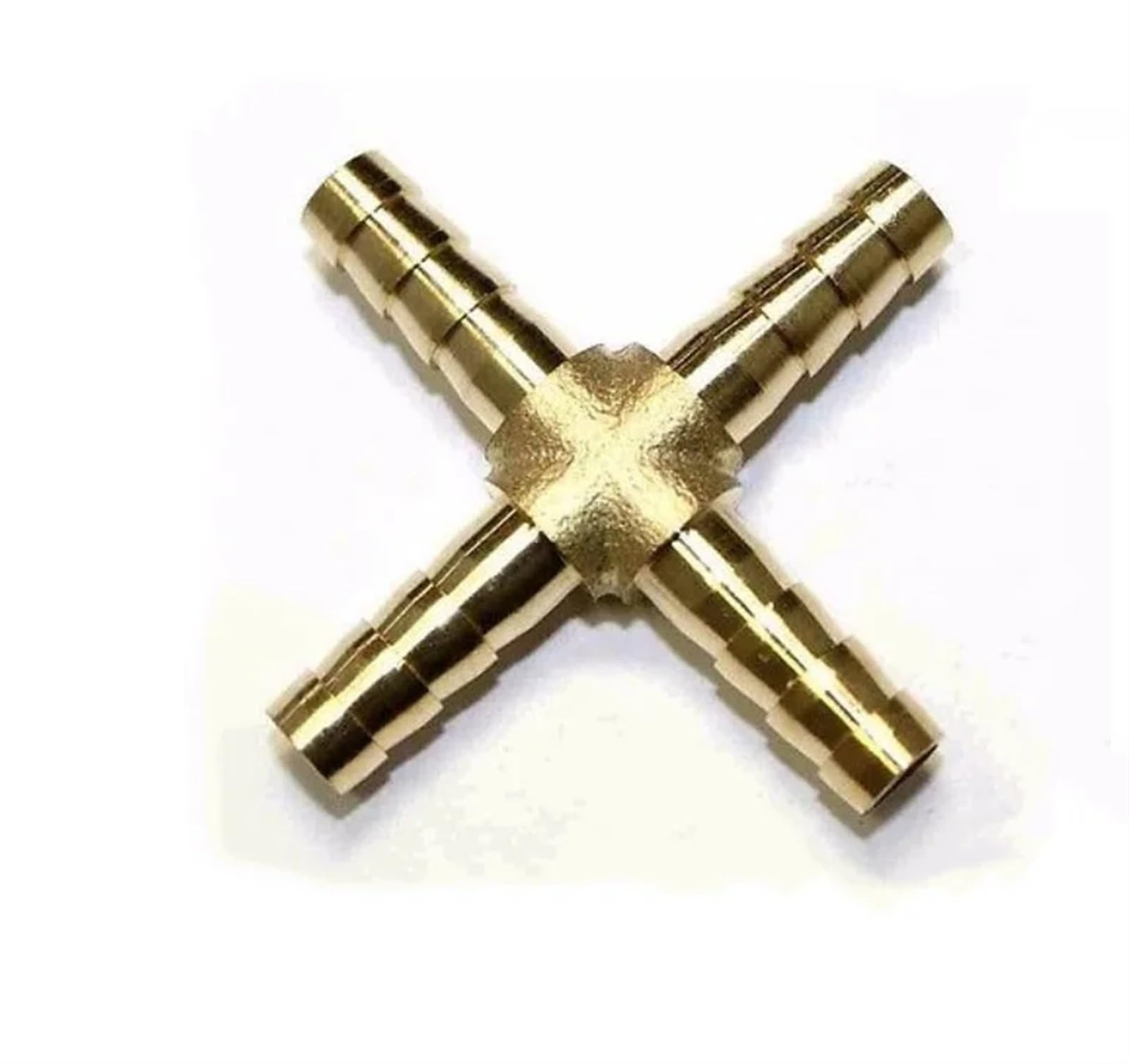 5pcs Cross Hose Barb I/D 12mm 4 Ways Brass Coupler Splicer Connector Fitting for Fuel Gas Water