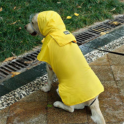 Pet Raincoat Packable Hooded Dog Rain Jacket Reflective Strips Lightweight Adjustable Poncho For Small Medium Large Dogs Yellow Xxl #TOP3