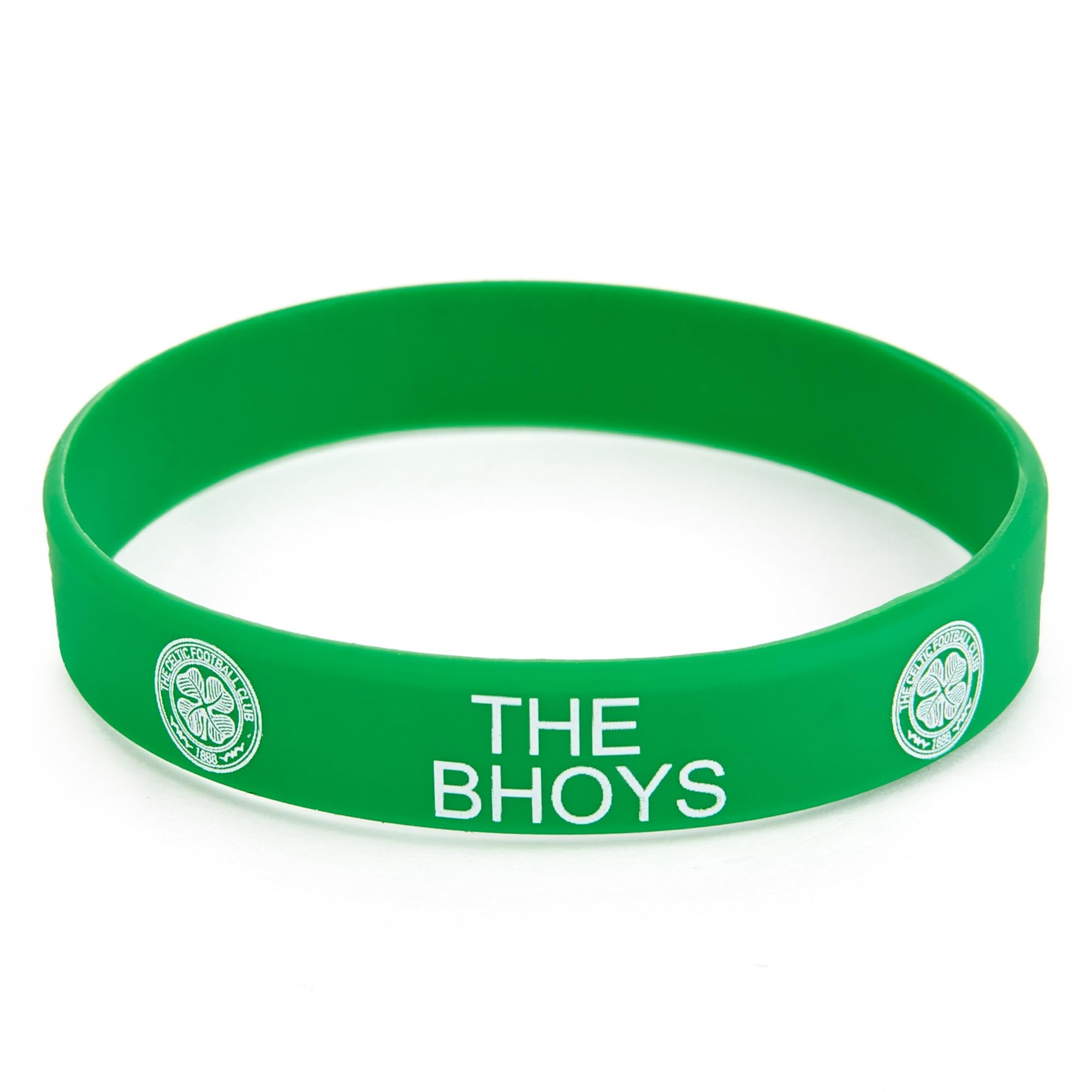 Official Celtic FC Green Silicone Wristband with Club Crest & 'THE BHOYS' Text - Football Merchandise