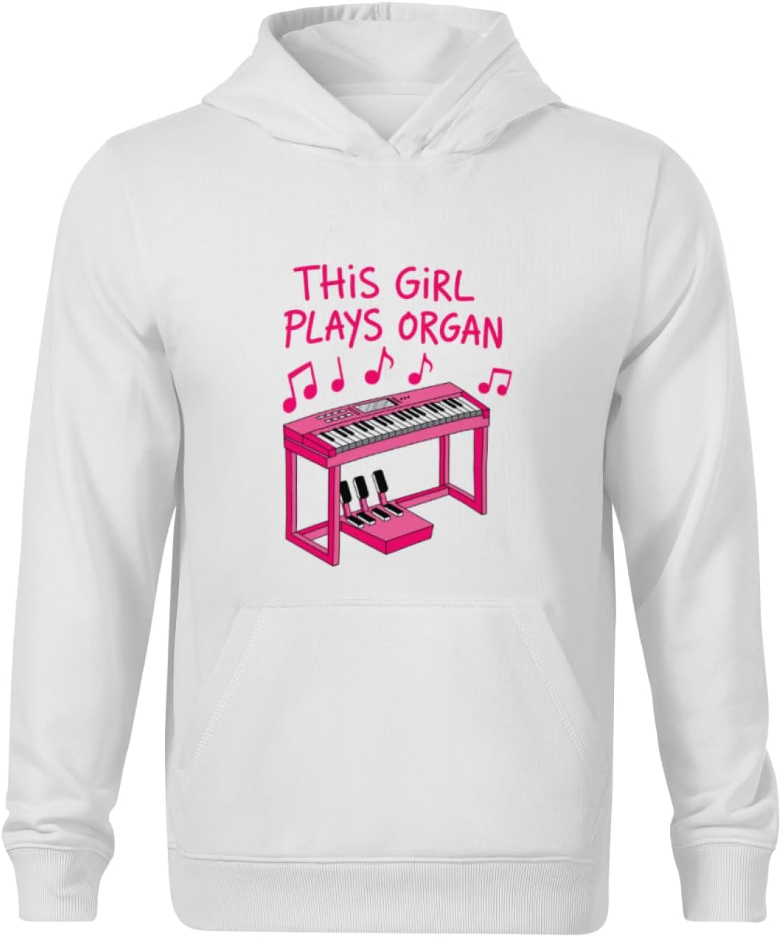 Kids This Girl Plays Organ, Female Organist Boys Girls Lightweight Kangaroo Pocket Hoodies