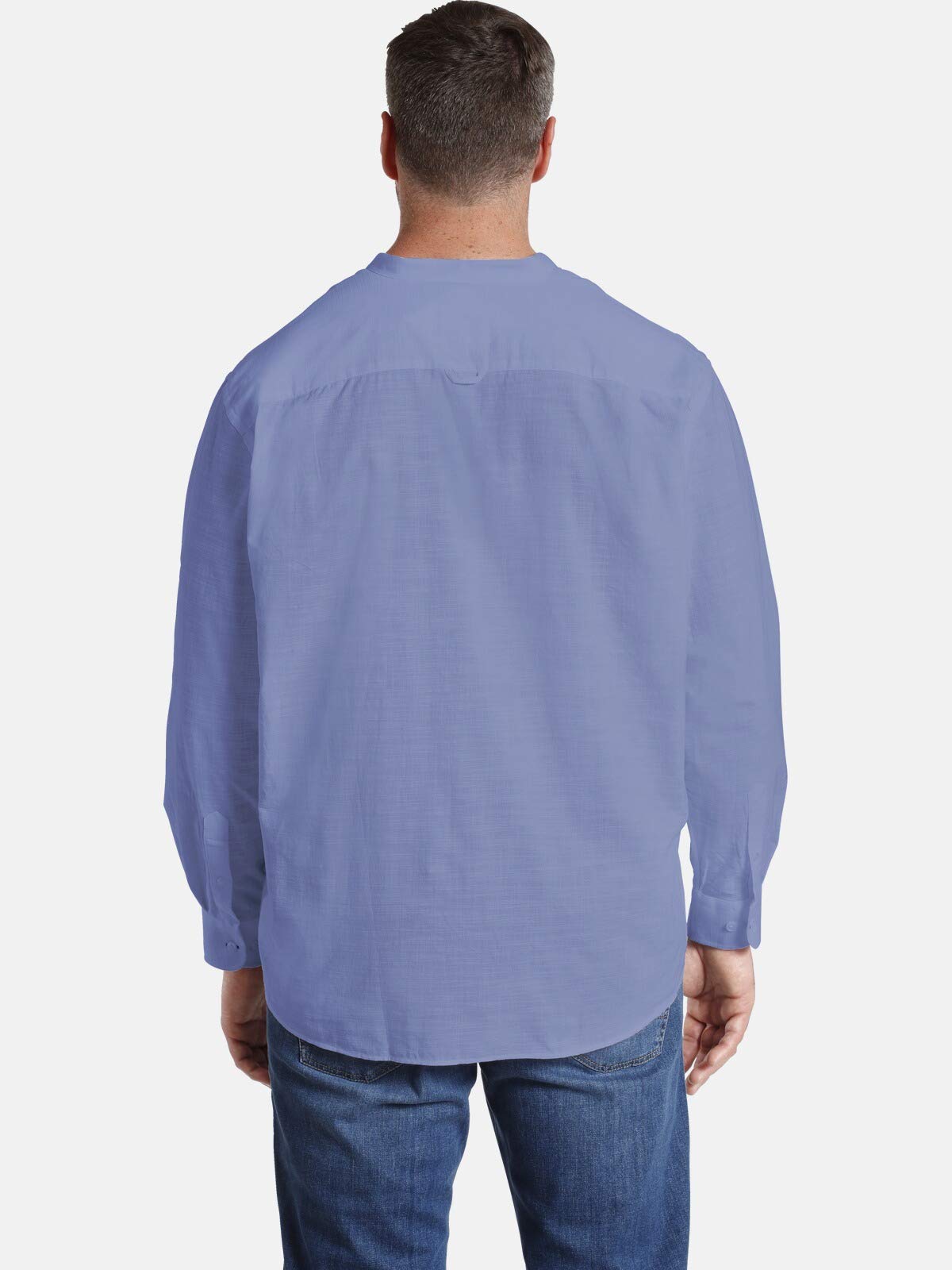 Jan Vanderstorm Camisa de cuello alto de manga larga para hombre Kallu