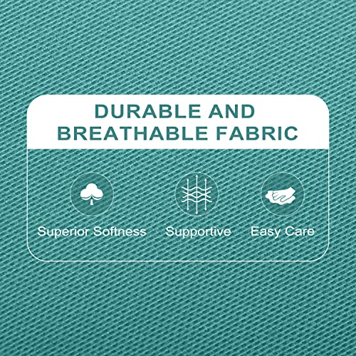 Basic Beyond Outdoor Chair Cushions For Patio Furniture - Square Corner Outdoor Chair Cushions Set Of 4, Waterproof Seat Cushions With Ties, 18.5"X16"X3", Teal #TOP6