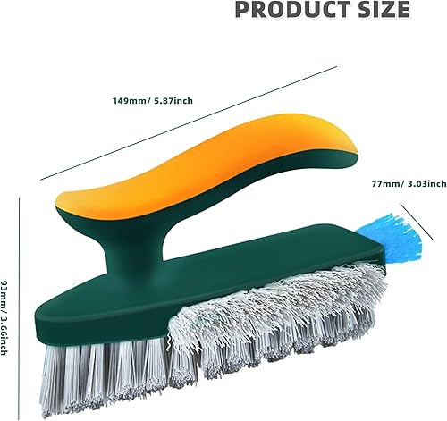 Miniatura 7 de Cepillos de limpieza 4 en 1 Cepillo de limpieza para suelos con escobilla de goma en forma de V, cepillo limpiador de lechada de azulejos, cepillo