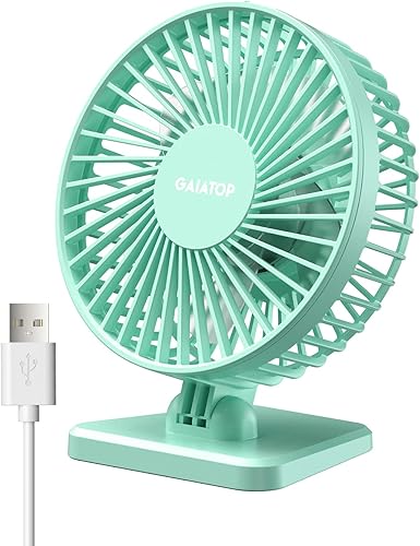 Vista 41 de Gaiatop Ventilador de escritorio USB, pequeño pero potente, portátil, silencioso, 3 velocidades, mini ventilador de escritorio ajustable