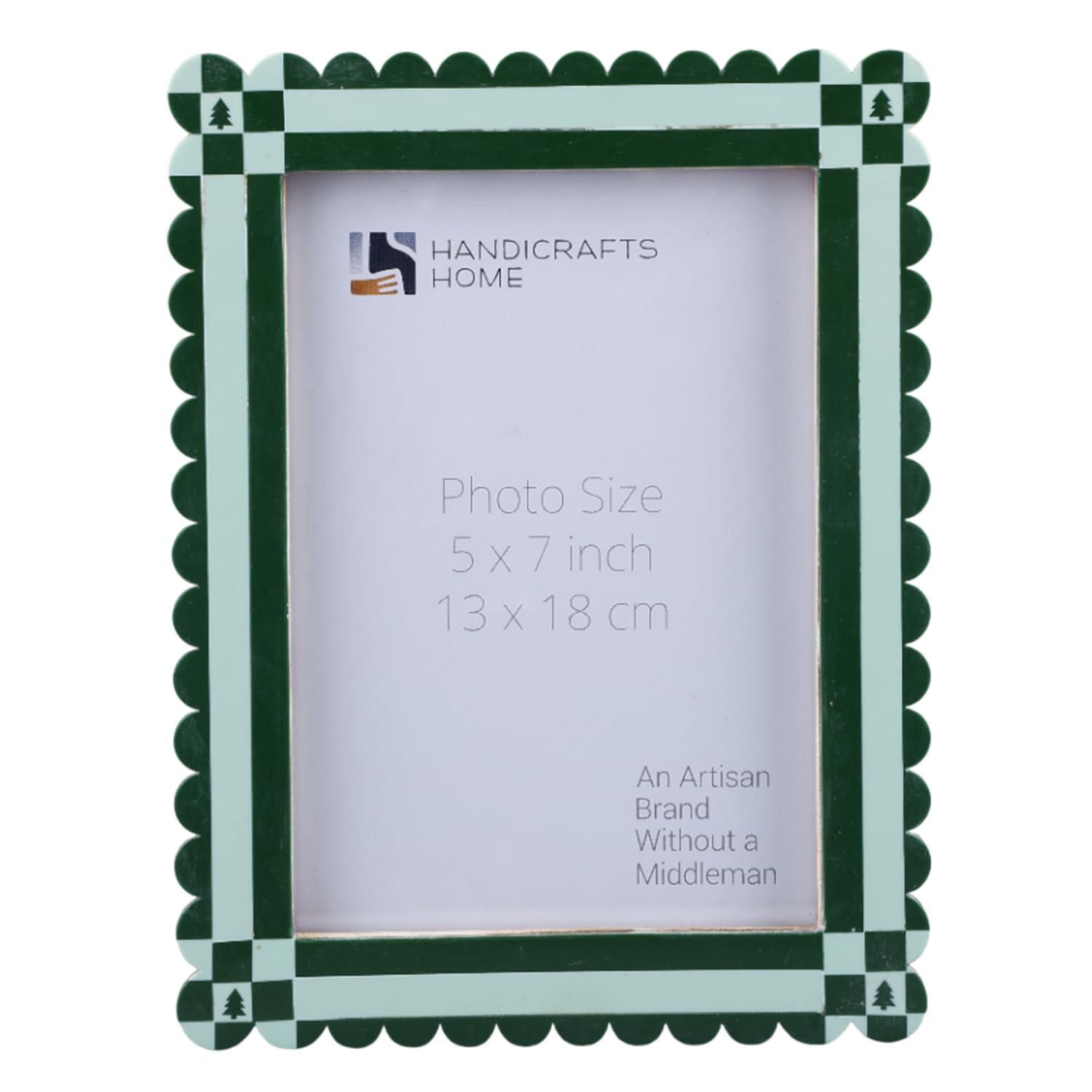 Handicrafts Home 5x7 Picture Frames - Chalet-Verde Collection - Vintage Style Wall Hanging - Farmhouse Photo Frames for Living Room Office & Home Decor, Pre Wedding, Family Pictures - Handmade Gifts
