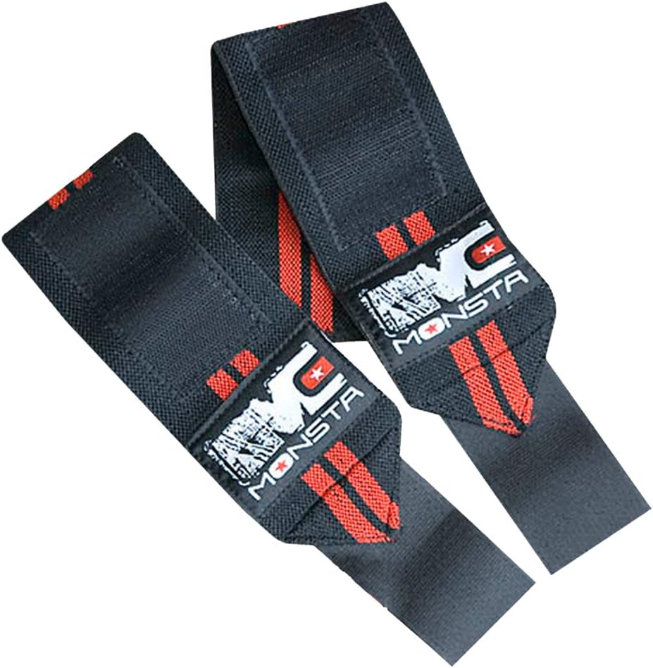 MONSTA Bodybuilding WRIST WRAPS 12" for Weight Lifting Powerlifting Cross Training