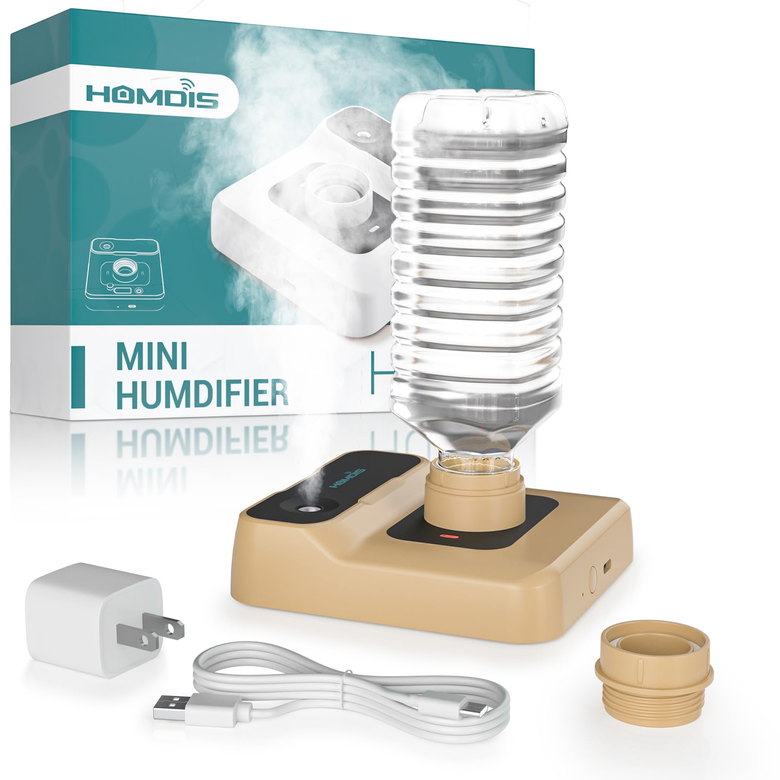 Humidificateur de voyage portable anti air sec pour hôtel et chambre mini sans fil