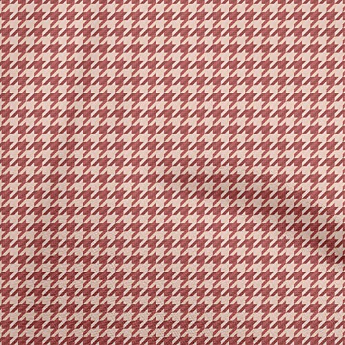 oneOone Rayon Rust Brown Fabric Houndstooth DIY Clothing Quilting Fabric Print Fabric By Yard 56 Inch Wide-7130