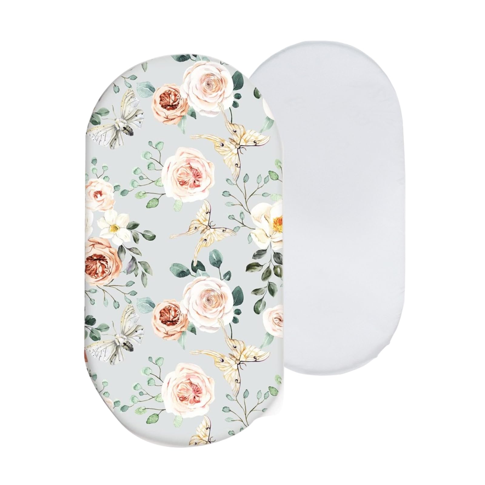 KANGQL Baby Fitted Sheet, Newborns Baby Fitted Sheet Crib Bed Cover Sheet Fitted Bassinet Sheets Mattress Cover Soft Removable Bedding Supplies, 2pcs set5