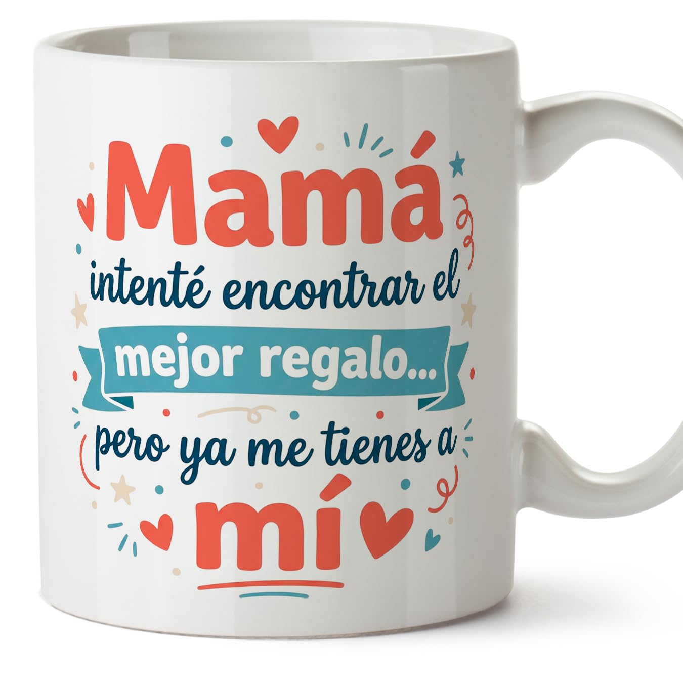MUGFFINS Taza mamá con frase Para la mejor mamá del mundo en Español | regalo madre | 330 Ml 11 oz | Idea original para regalar | progenitores v3 — view 13