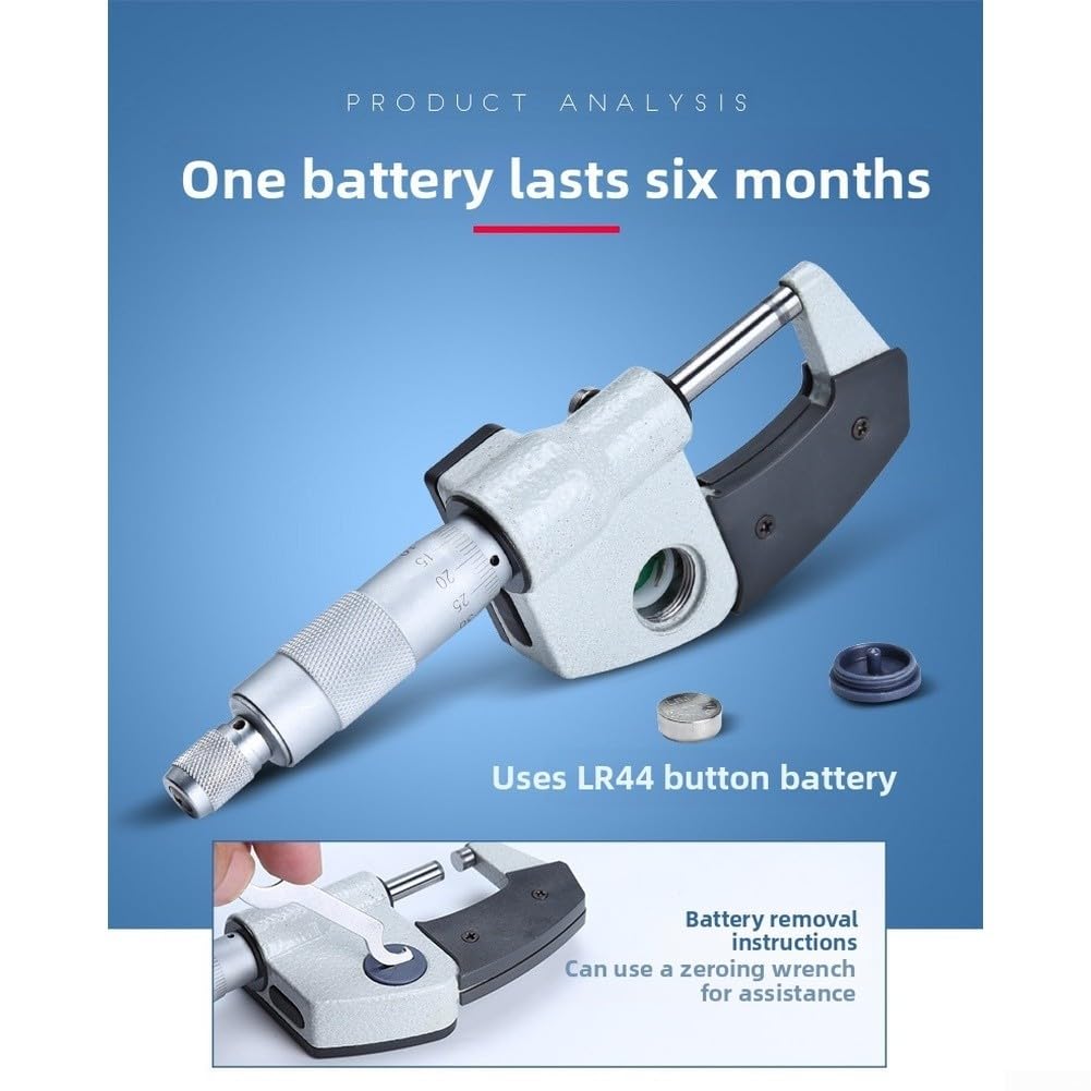 Il micrometro di Digital con il sistema dell'unità doppia dello schermo dell'affissione a cristalli liquidi di risoluzione di 0.001mm e affronta il carburo per l'ingegneria 25-50mm (50-75mm)