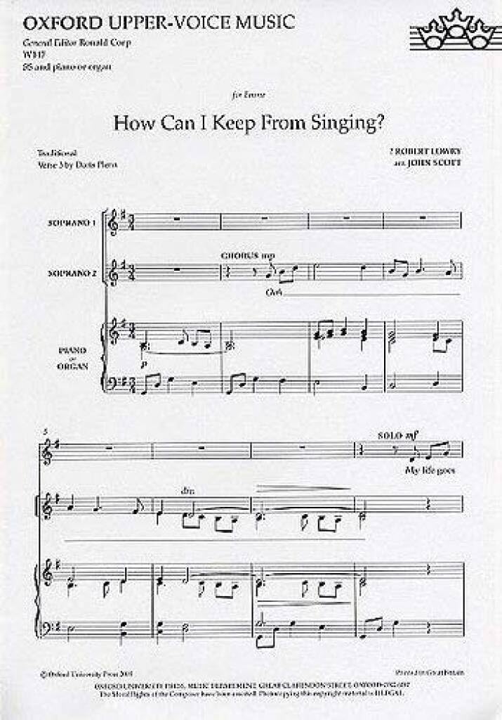 How can I keep from singing?: SSA version