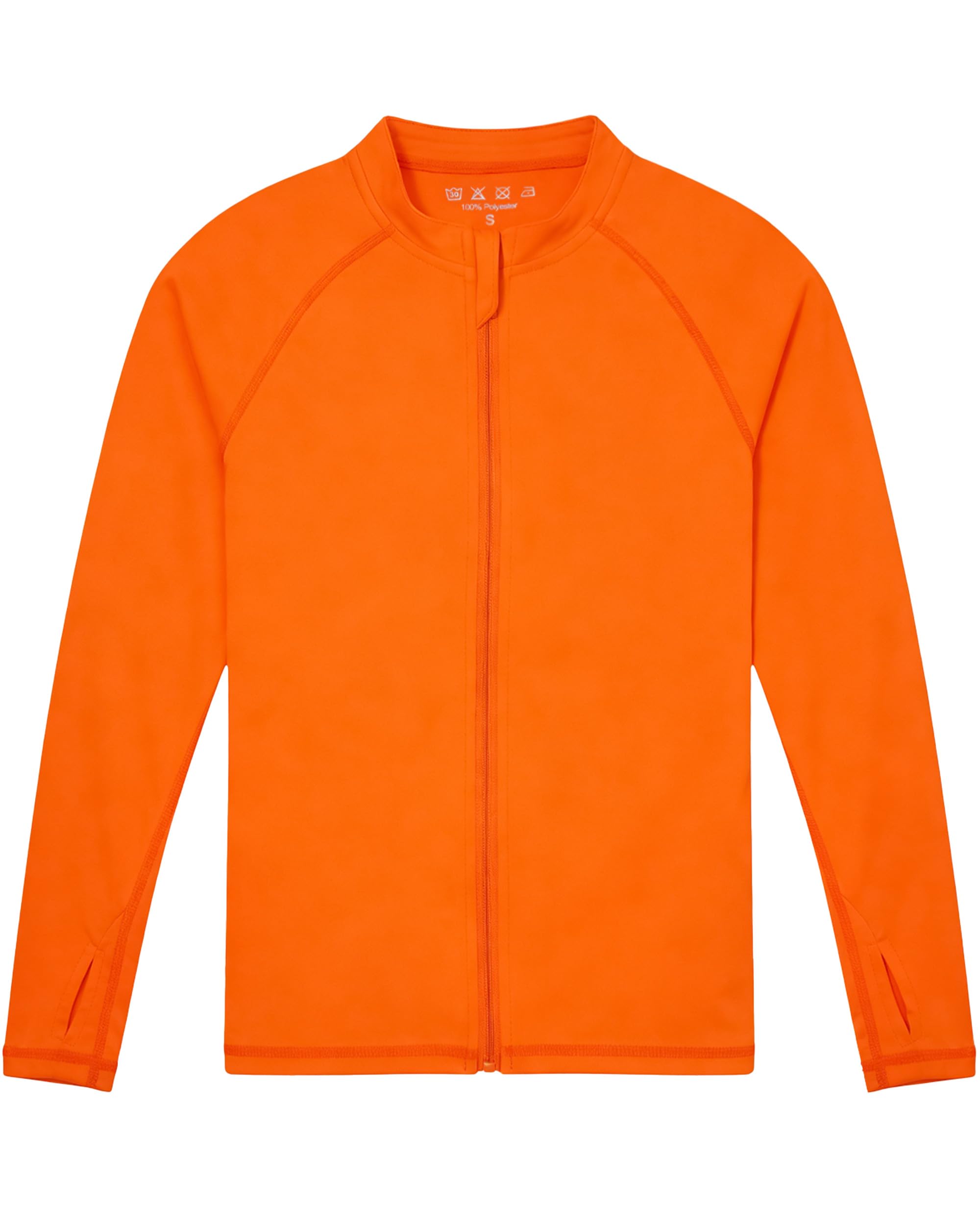 Photo 1 of ***NEEDS ZIPPER REPLACEMENT*** Roadbox Boys UPF 50+ Zip Up Rash Guard Long Sleeve Swim Shirt, Kids UV Protection Sun Shirts Quick Dry for Water Beach Surf Orange