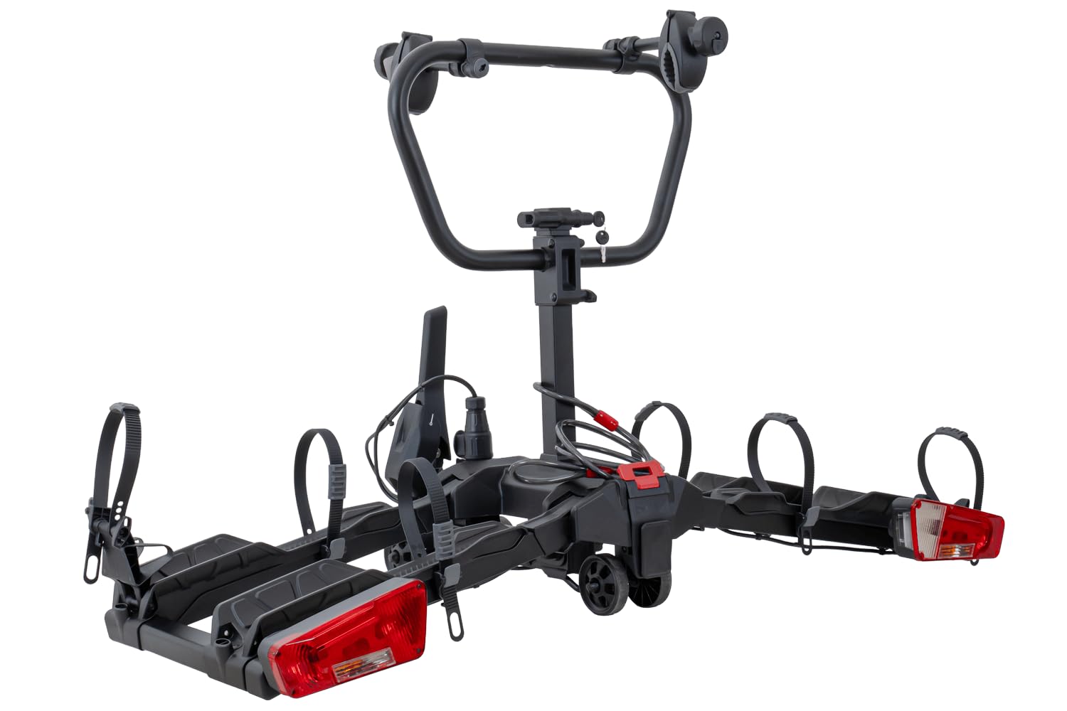 Spider 2E PRO Fahrradträger Anhängerkupplung für 2 E-Bikes bis 60 kg, abkippbar und zusammenklappbar, Kupplungsträger mit Diebstahlsicherung und 13-PIN Stecker