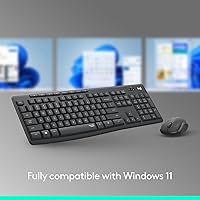 Vista 7 de Logitech MK295 Combo de ratón y teclado inalámbrico con tecnología SilentTouch, teclado numérico completo, seguimiento óptico avanzado, inalámbrico
