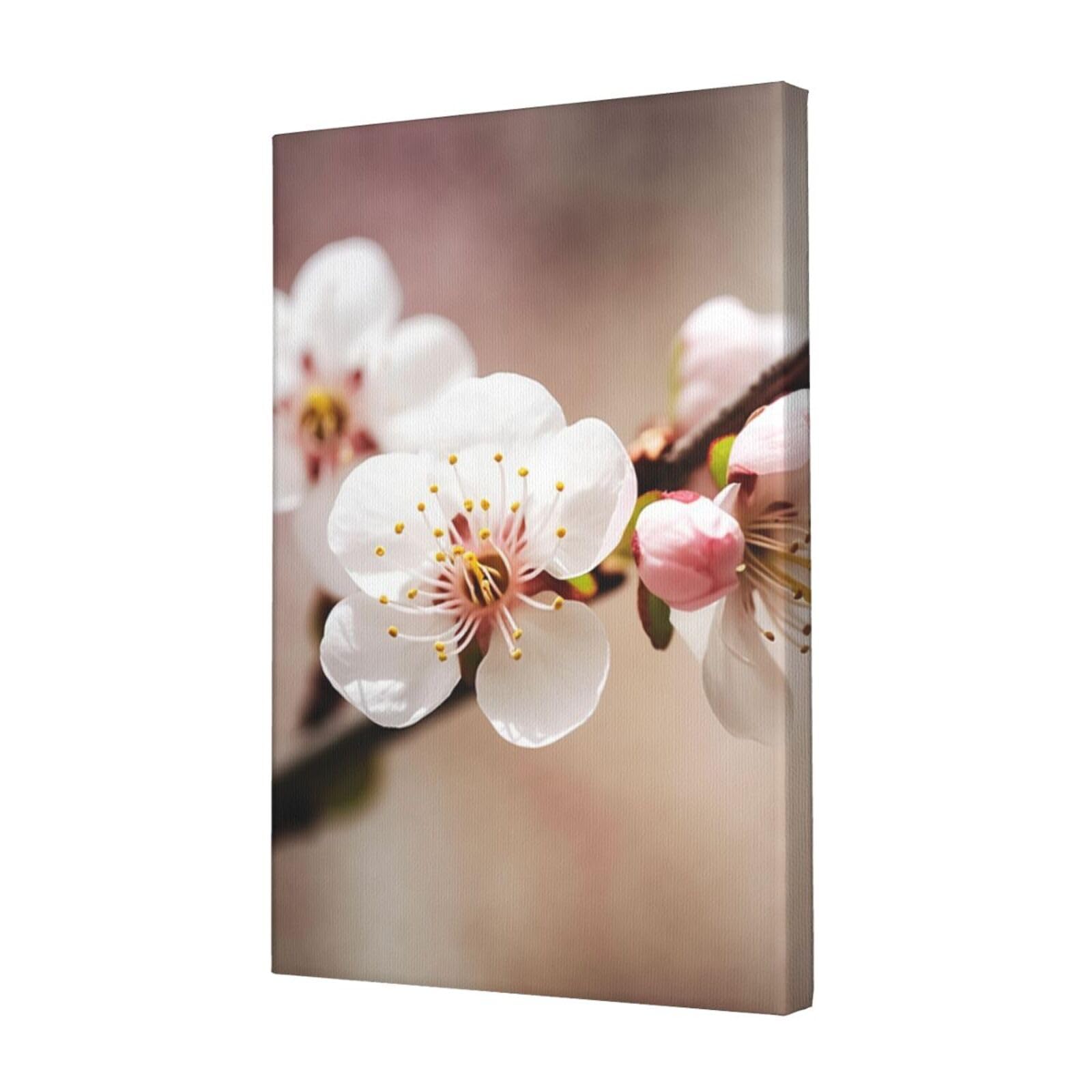 KLOPH Cherry Blossom Canvas Wall Art for Living Room 12"x18" Modern Artwork Painting for Bathroom Hanging Canvas Prints Aesthetic Wallart for Bedroom Kitchen Office Wall Decor