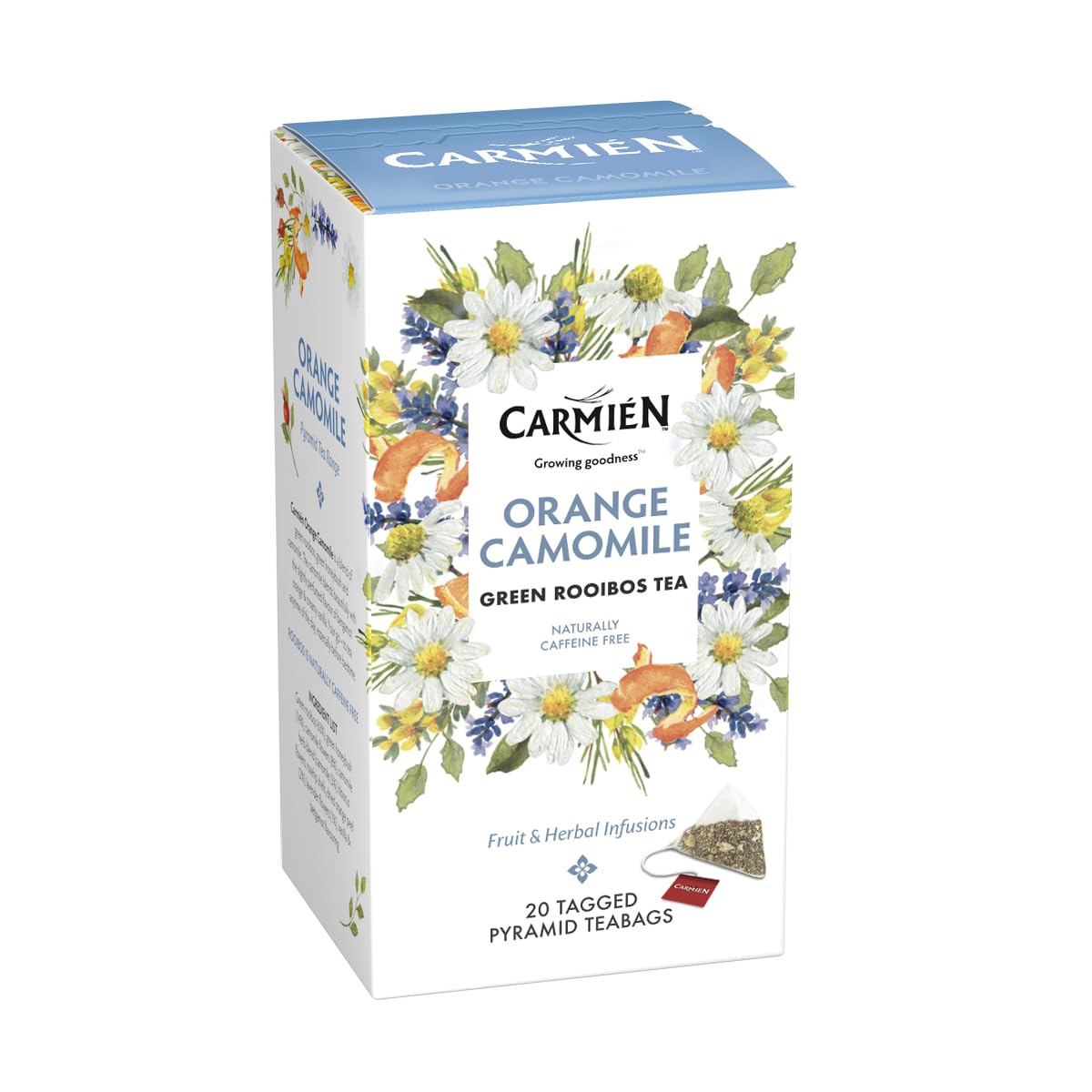 – Carmién Tea Pyramid range: Orange Camomile Rooibos 20's (50g)
