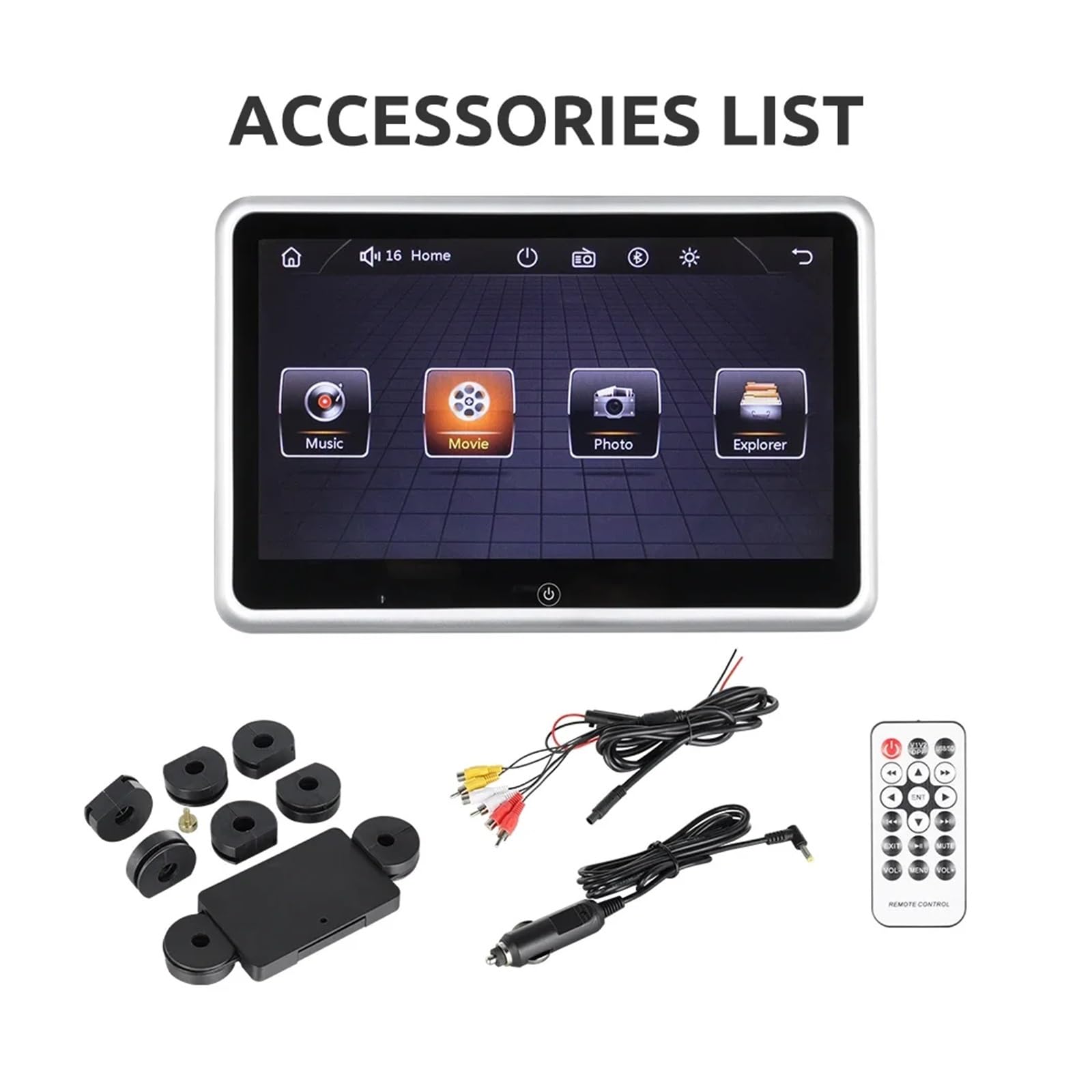 HD 11.6"/10.1 Inch Touchscreens Car Headrest Monitor 1080P Video Display Rear Seat MP5 Player Screen With BT/USB/SD/AV(10.1 inch)