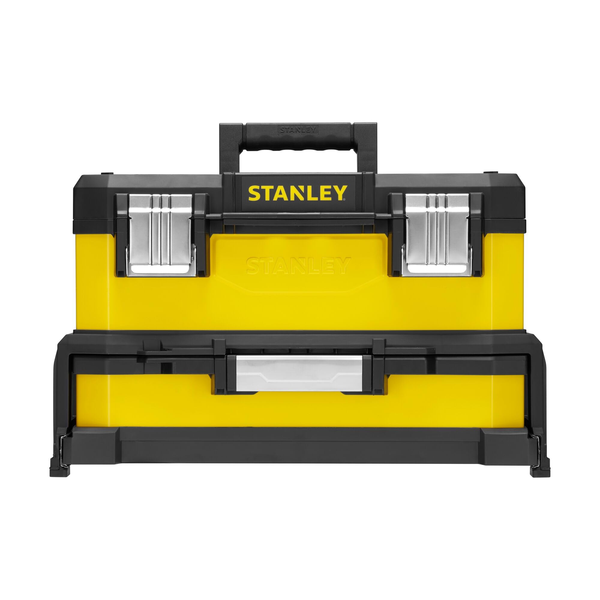 Stanley 1-95-829 Metal/Plastic Tool Box with drawer, Black