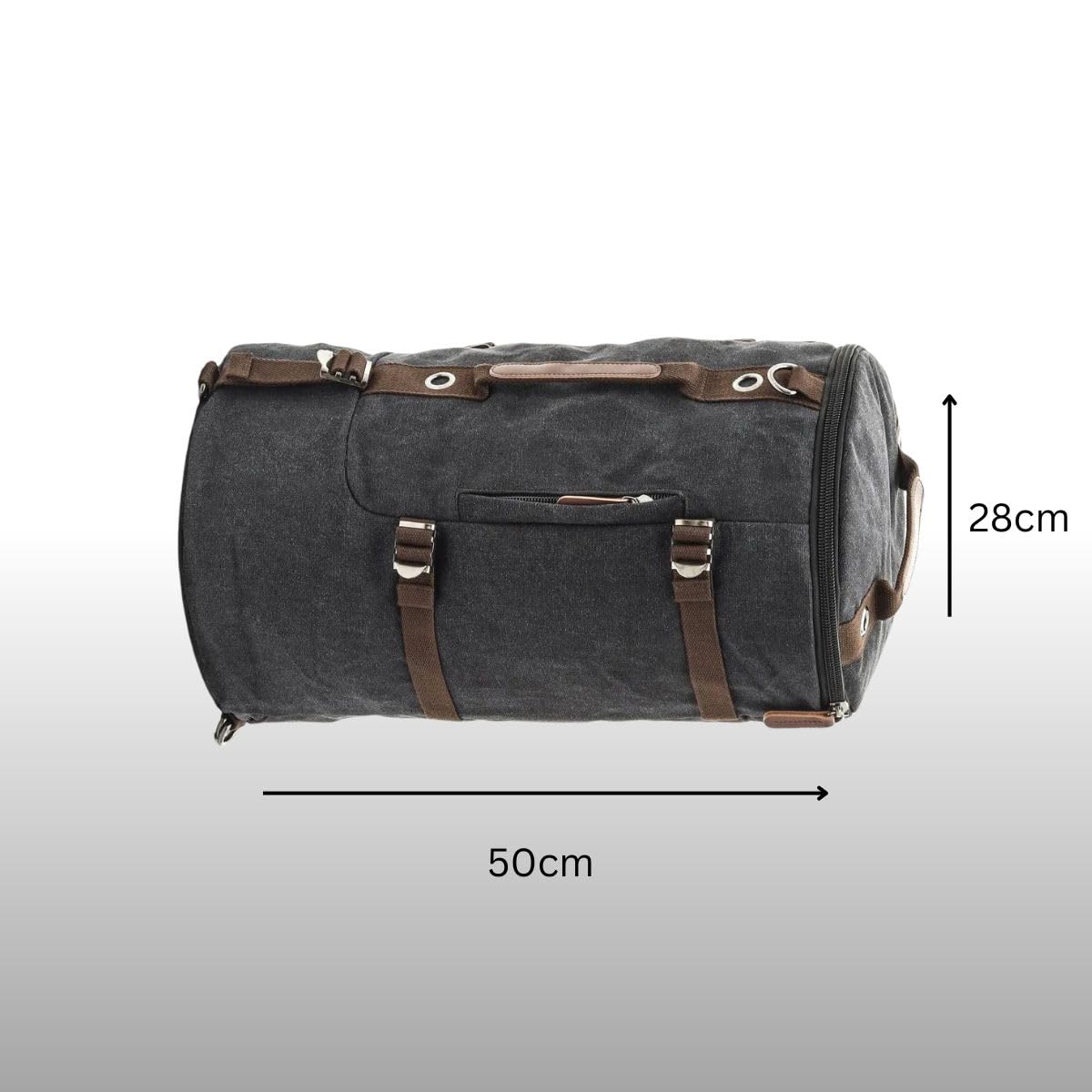 Mochila Moto/Bolsa Trasera Canvas Craftride Vintage VG8 35L Negro