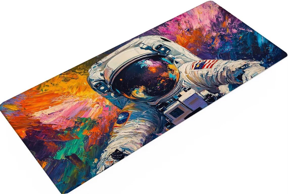 Alfombrilla Ratón Astronauta Alfombrilla Escritorio Color Mouse Pad Gaming Duradera, Mouse Pad Grande Gaming Mejora Precisión y La Velocidad, Desk Mat para Jugadores, PC, Oficina 1600x800x3mm Y2-831