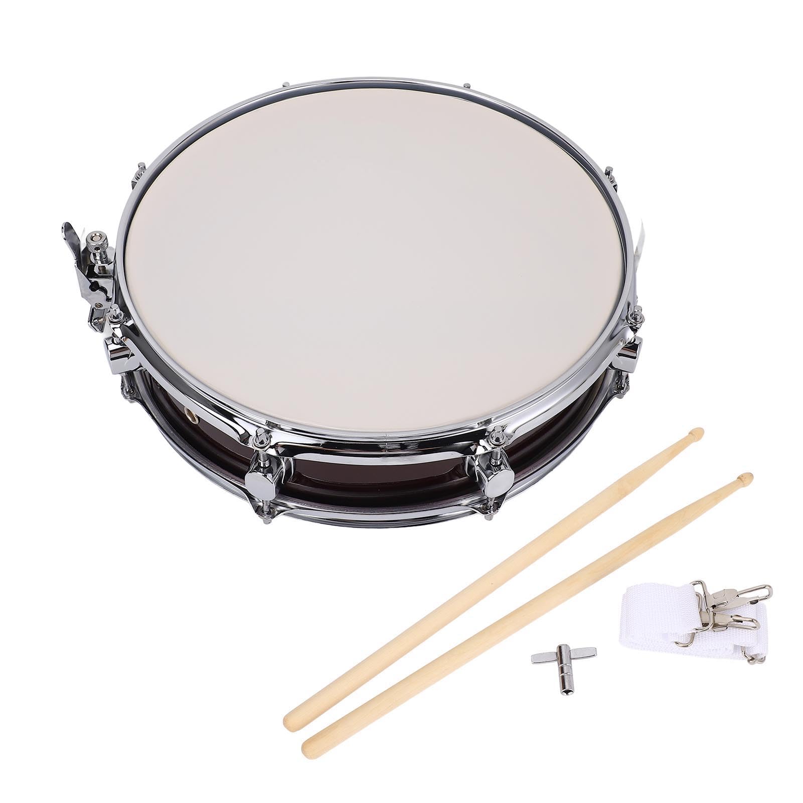Walfront Set Rullante per Principianti, Struttura a 10 Orecchie, stabilità dell'accordatura Migliorata, Toni Caldi e Risonanti, Perfetto per Studenti di Musica Pop (Borgogna)