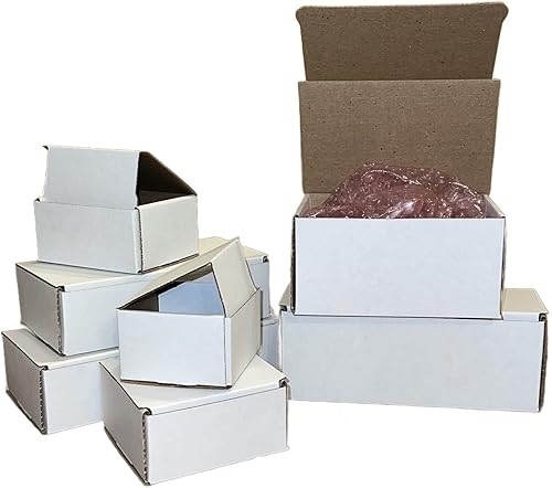 25 cajas de papel blancas de la cartulina 3x3x2 que envían por correo la caja de envío del cartón corrugado