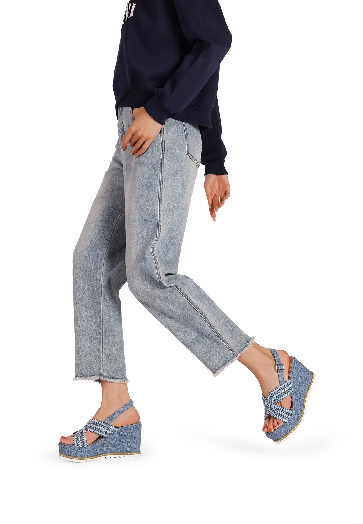 QUEEN HELENA Zeppe con Tacco Alto Sandali Alti con Plateau Casual Donna ZM9927