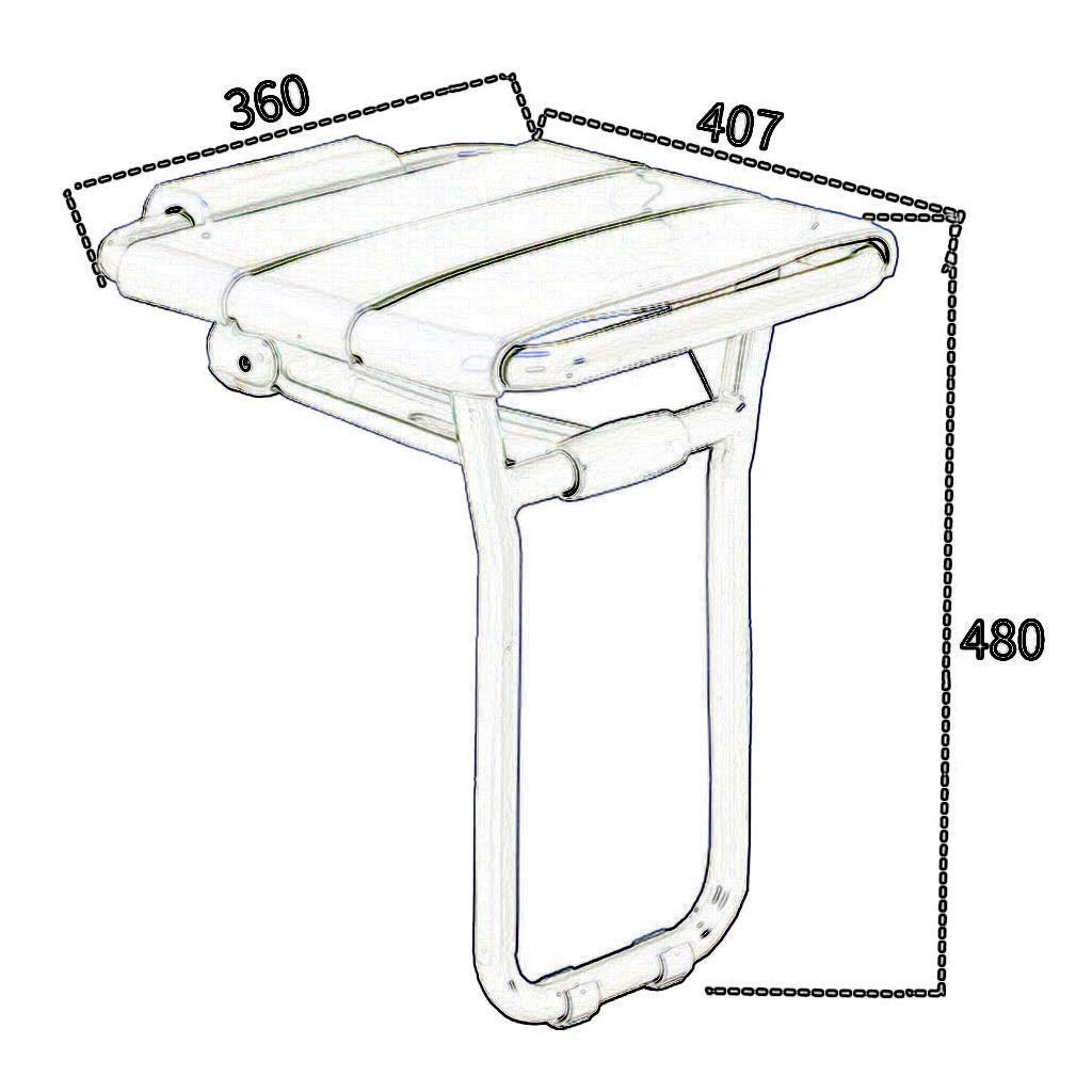 CHEWYNP Silla de baño Taburete de Ducha Asiento de Seguridad Baño Taburete de Ducha Plegable Asiento médico montado en la Pared de Acero Inoxidable con reposabrazos Silla de baño Vieja CAM