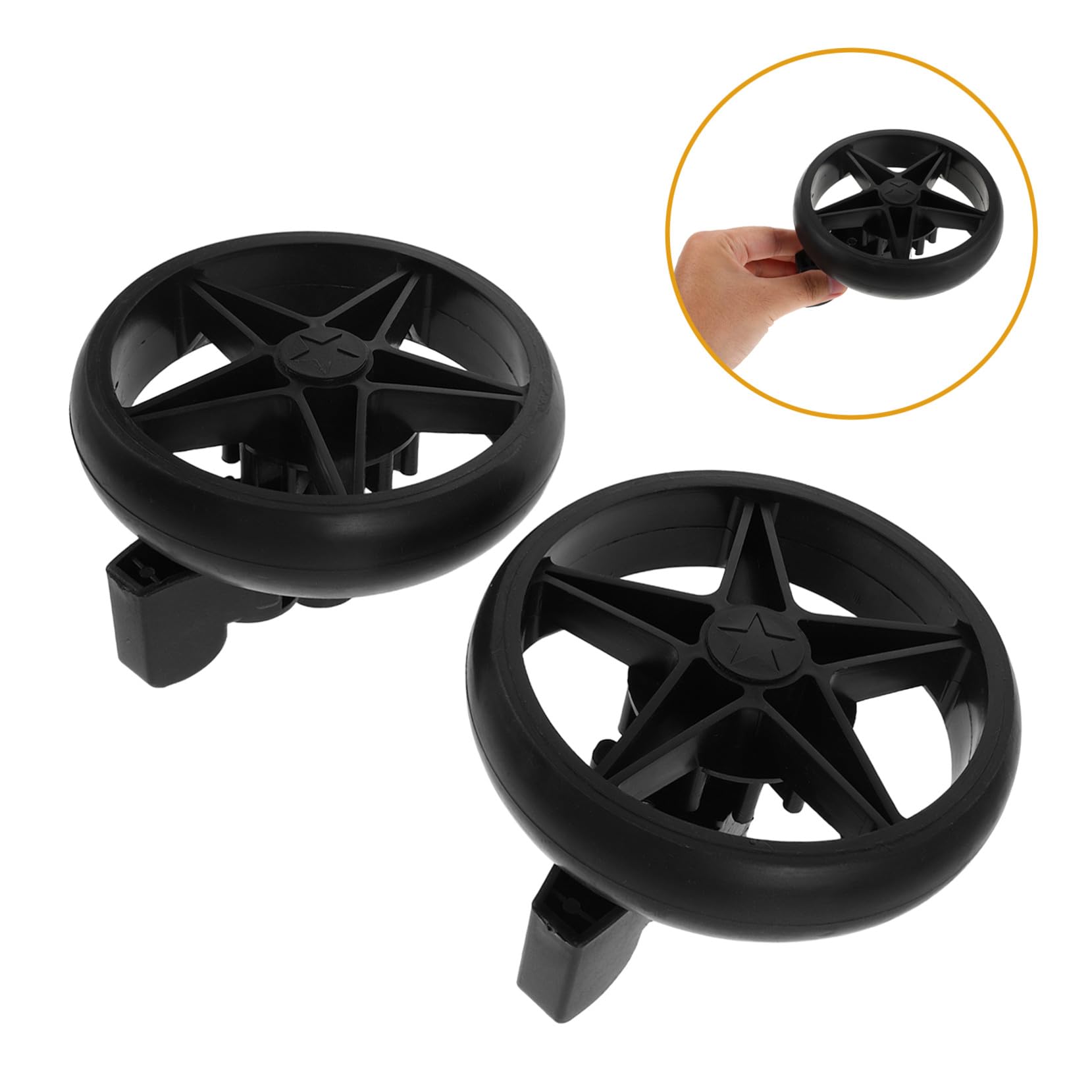 2pièces Lot de Roulettes Pivotantes Silencieuses avec Frein pour Trotteur et Poussette Accessoires de Rechange pour Roues de Poussette