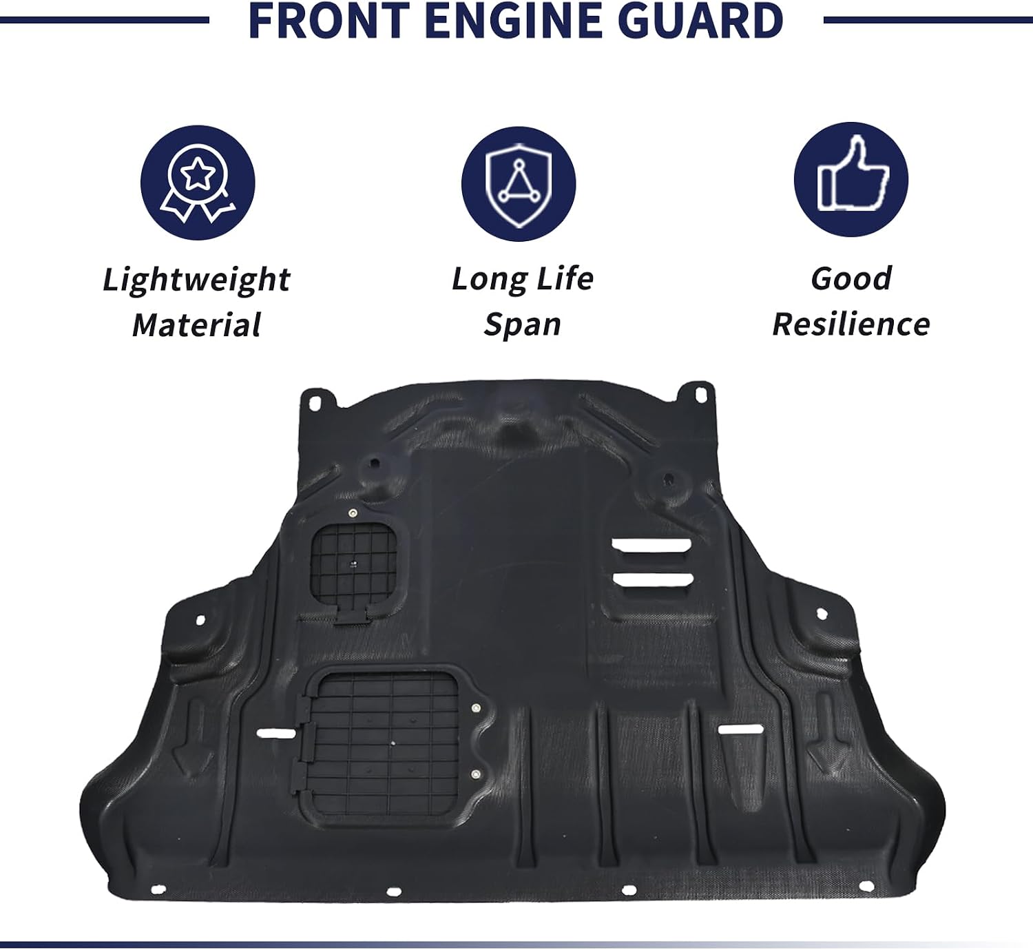 Front Engine Under Splash Shield Guard Fit for Jeep Cherokee 2014 2015 2016 2017 2018 Heavy-Duty PVC Skid Plate | Mud Flap Case Cover,Maintenance Holes & Ventilation Design